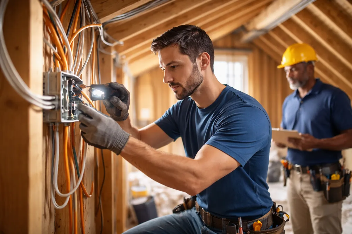 Residential electrical inspection and service call work in progress