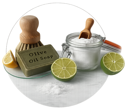 Bath & Blaze product display featuring candles and bath goods