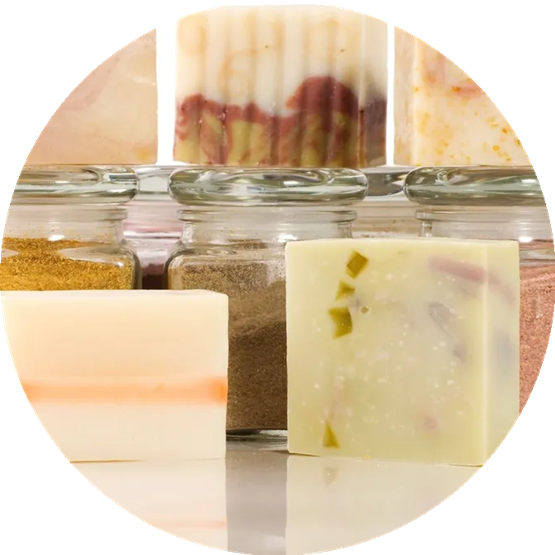 Gift-ready candle and soap arrangement from Yvette's Candle & Soap Co.